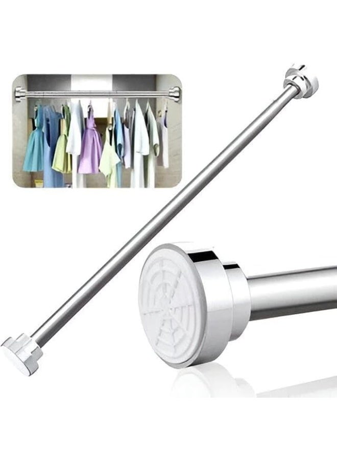 Stainless steel curtain rod, extendable from 70 cm to 120 cm. Ideal for curtains and can also be used as a clothesline. Say goodbye to drilling holes in walls! This rod adheres to all types of walls, including wood, aluminum, and ceramic tiles. Made of rust-resistant stainless steel, this rod is very durable. - Image 2